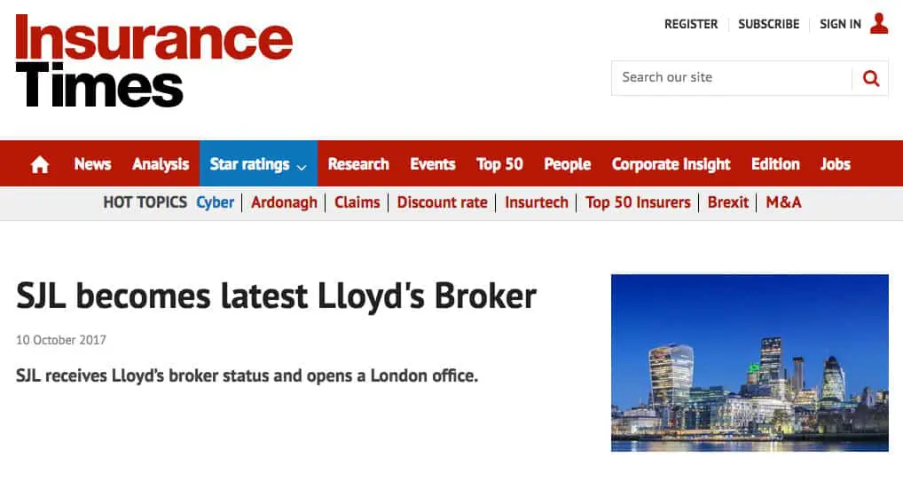 Lloyds-of-London-Broker-SJL-Insurance-Insurance-Times